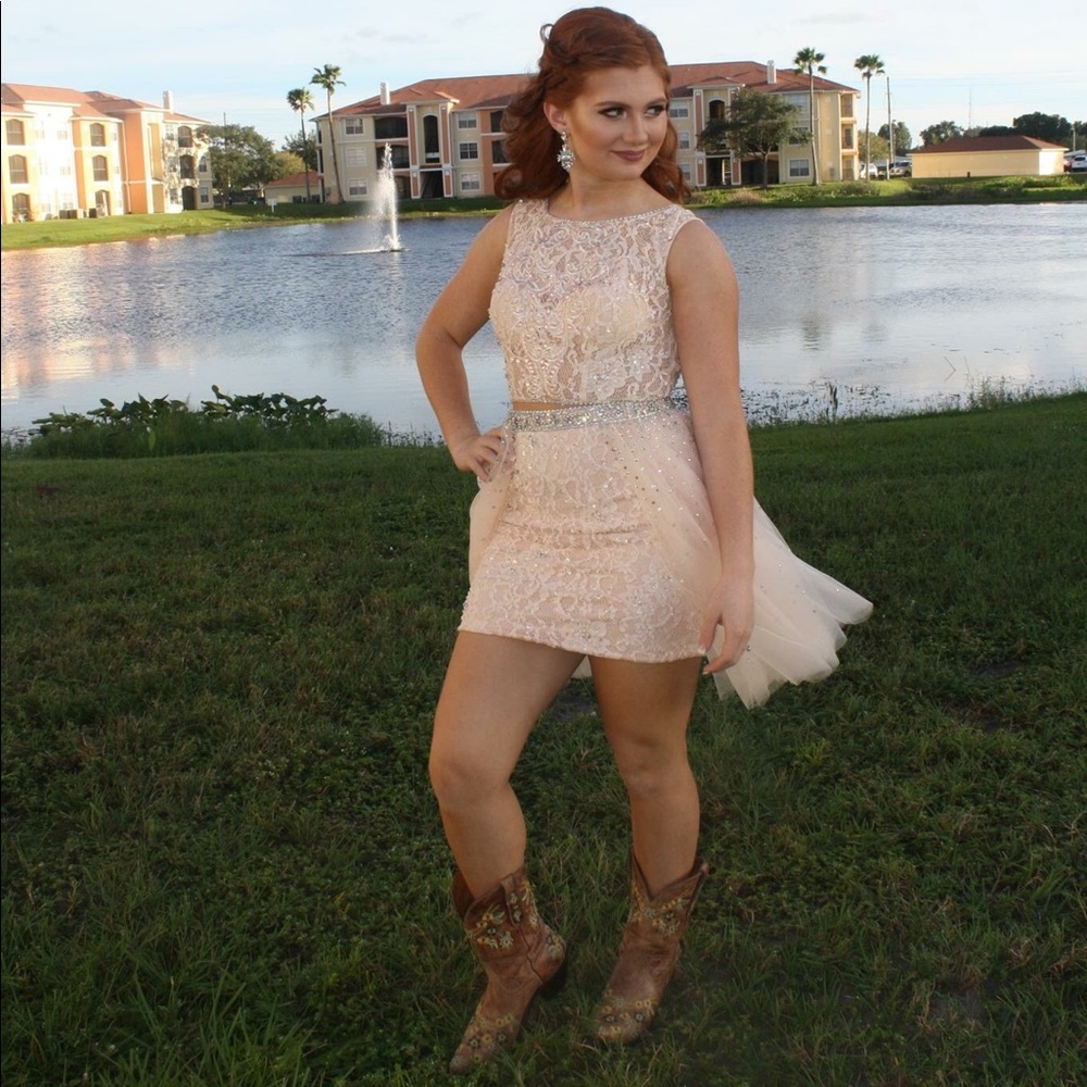 White/cream Sherri Hill homecoming dress